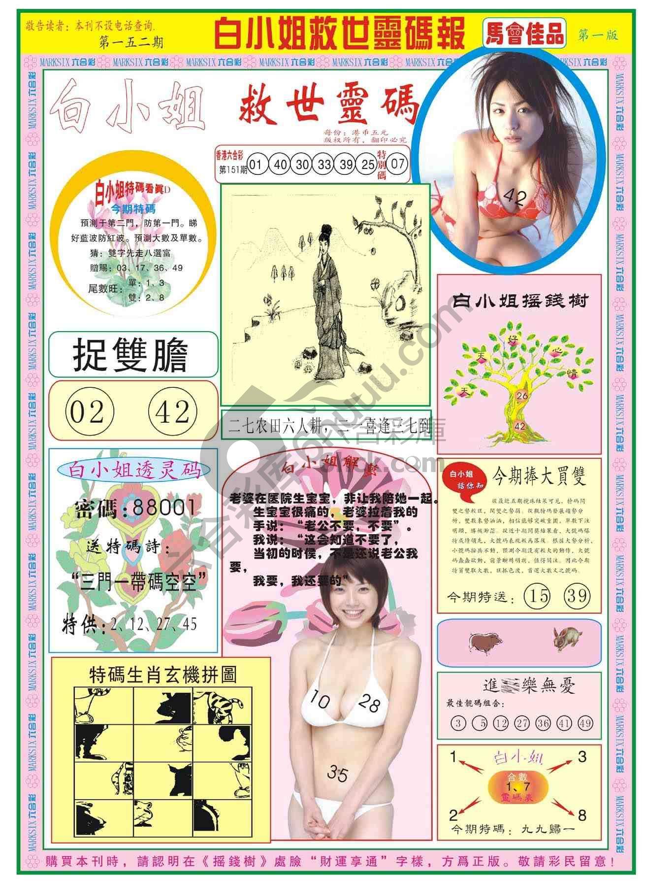 白小姐救世灵码报