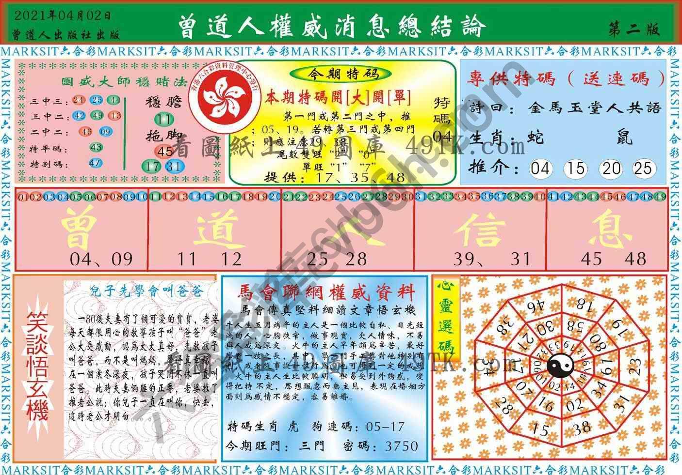 曾道人权威消息