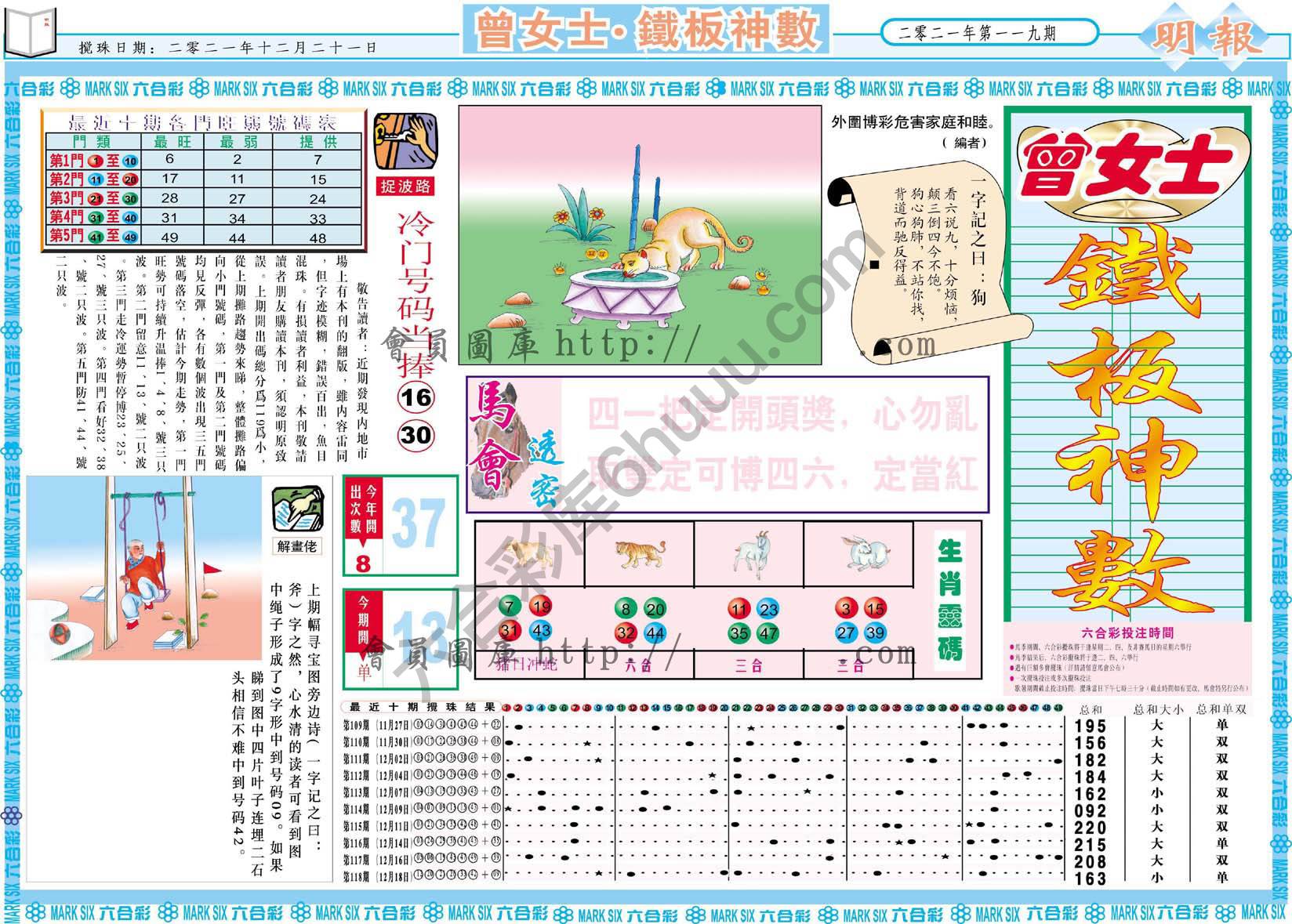 曾女士铁板神数