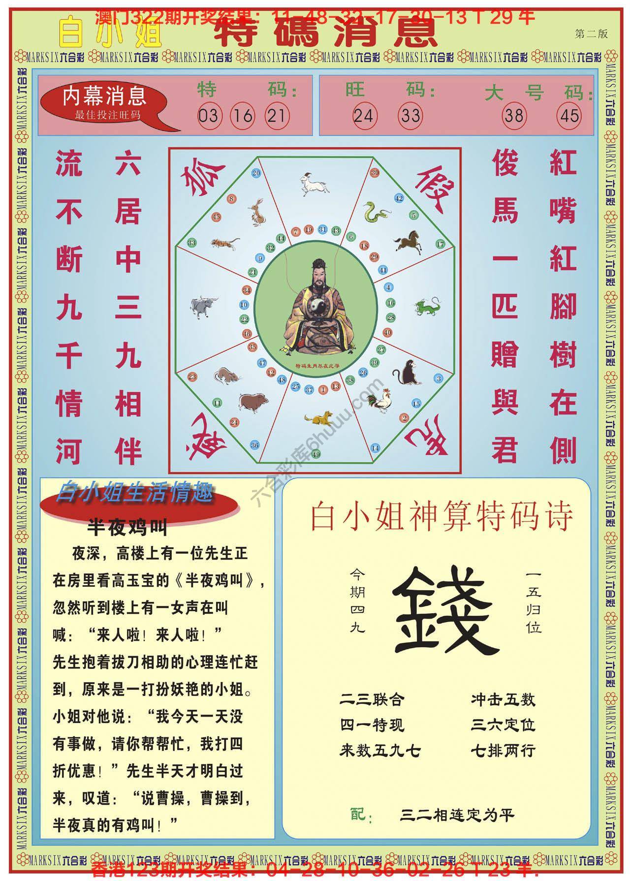 白小姐特码消息