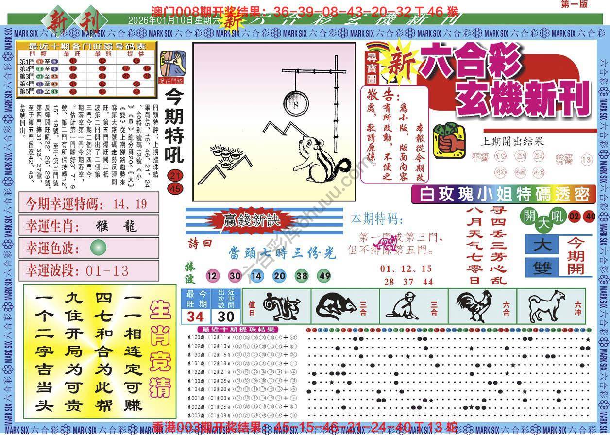 新六合彩特码新刊