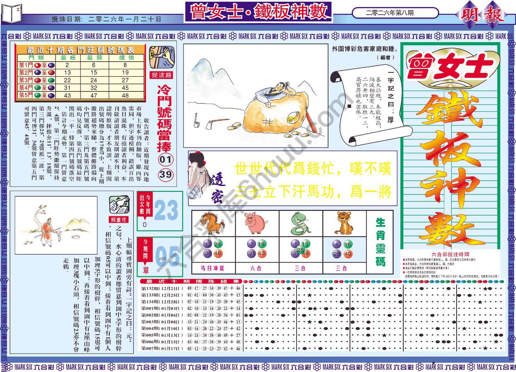 曾女士铁板神数