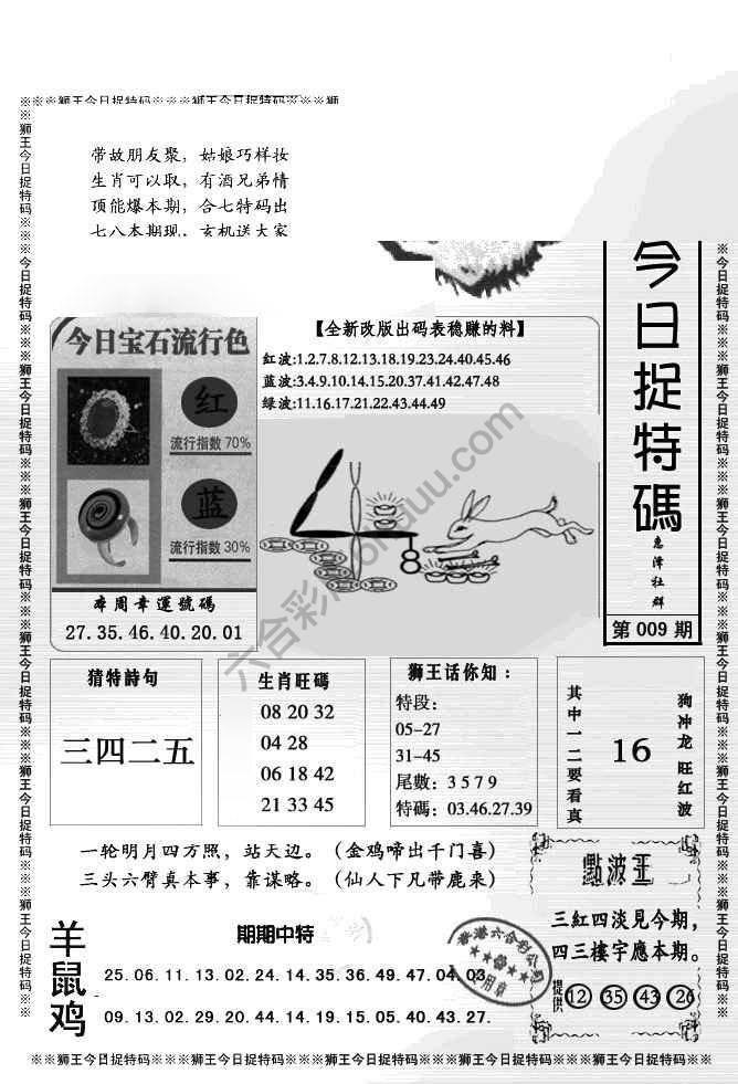 狮王今日抓特码