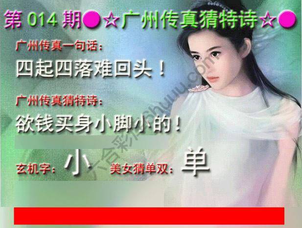 广州传真中特诗