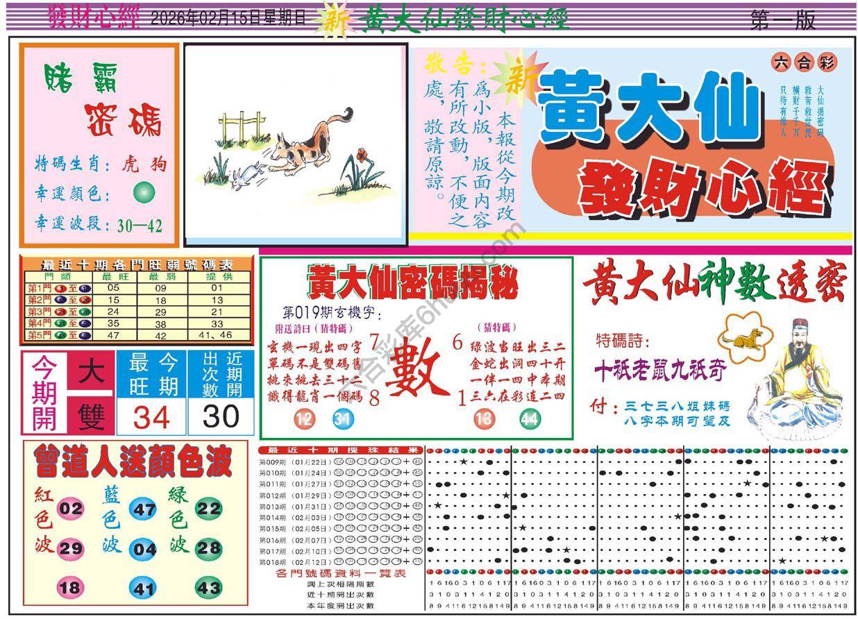 黄大仙发财心经