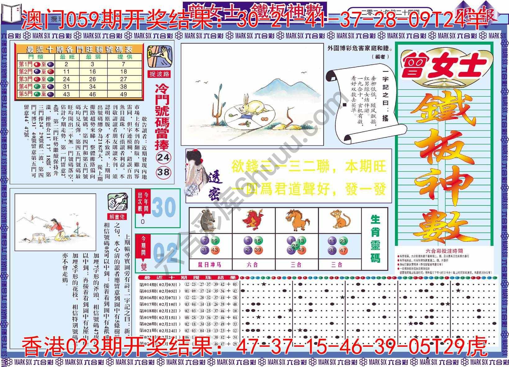 曾女士铁板神数