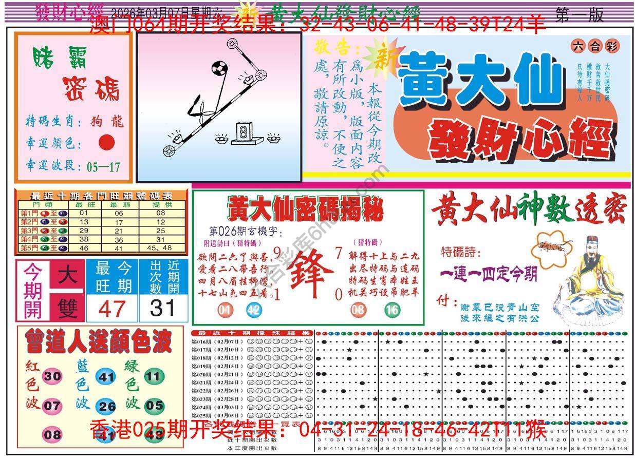 黄大仙发财心经