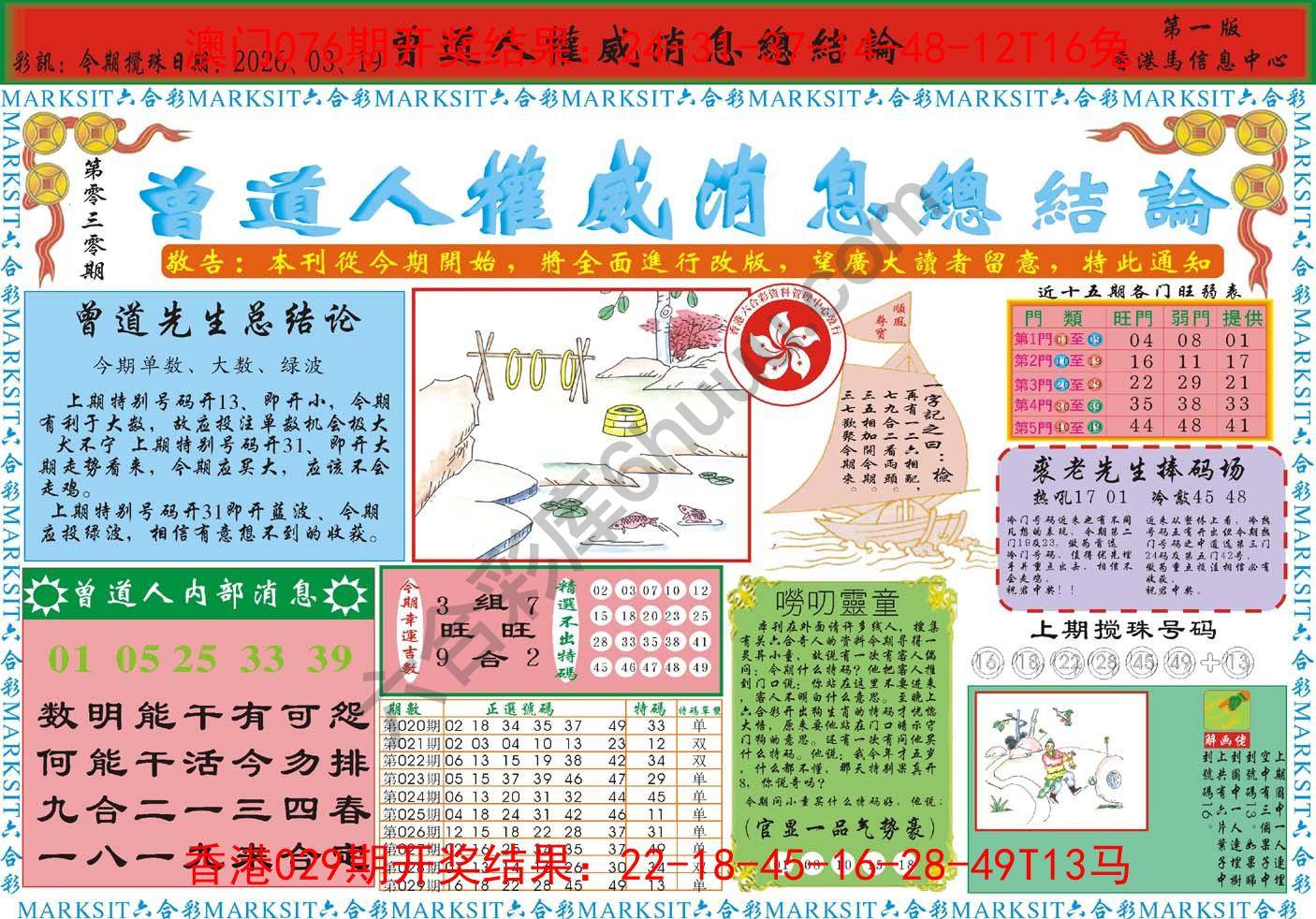 曾道人权威消息