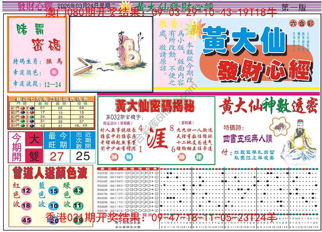 黄大仙发财心经