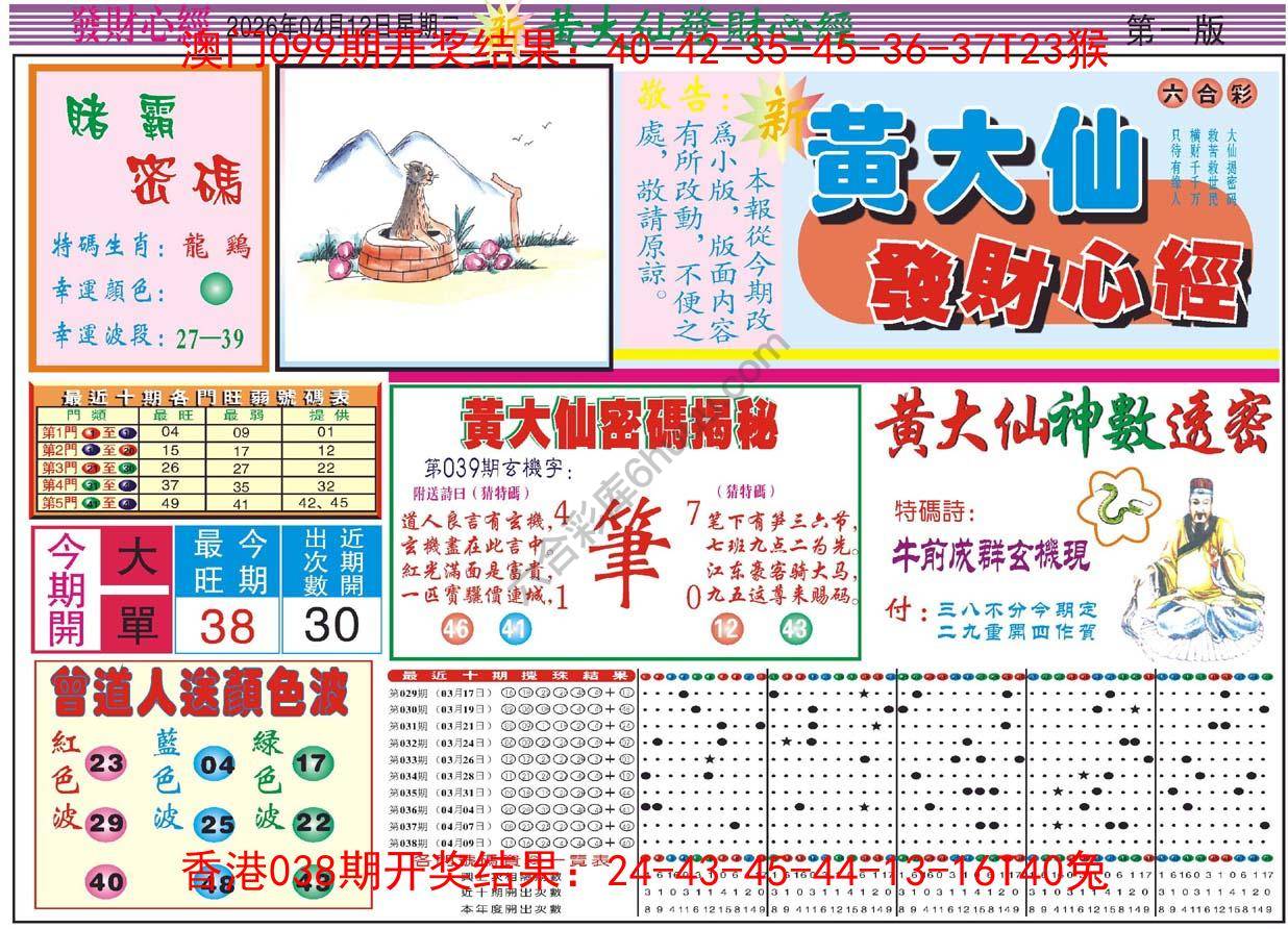 黄大仙发财心经