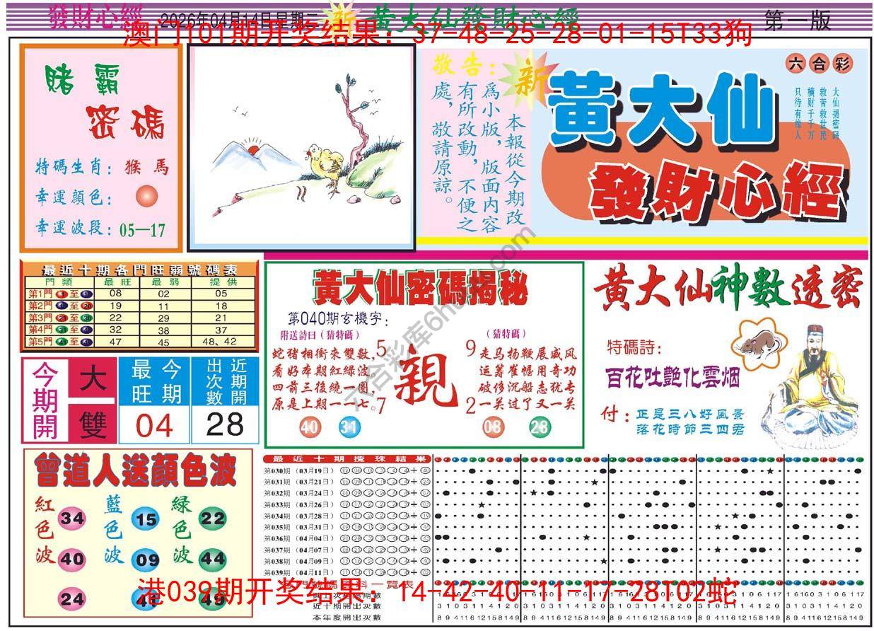 黄大仙发财心经