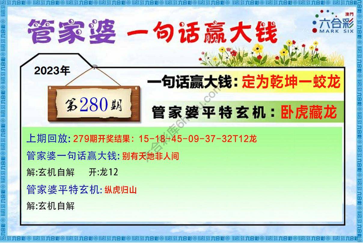 管家婆一句赢大钱