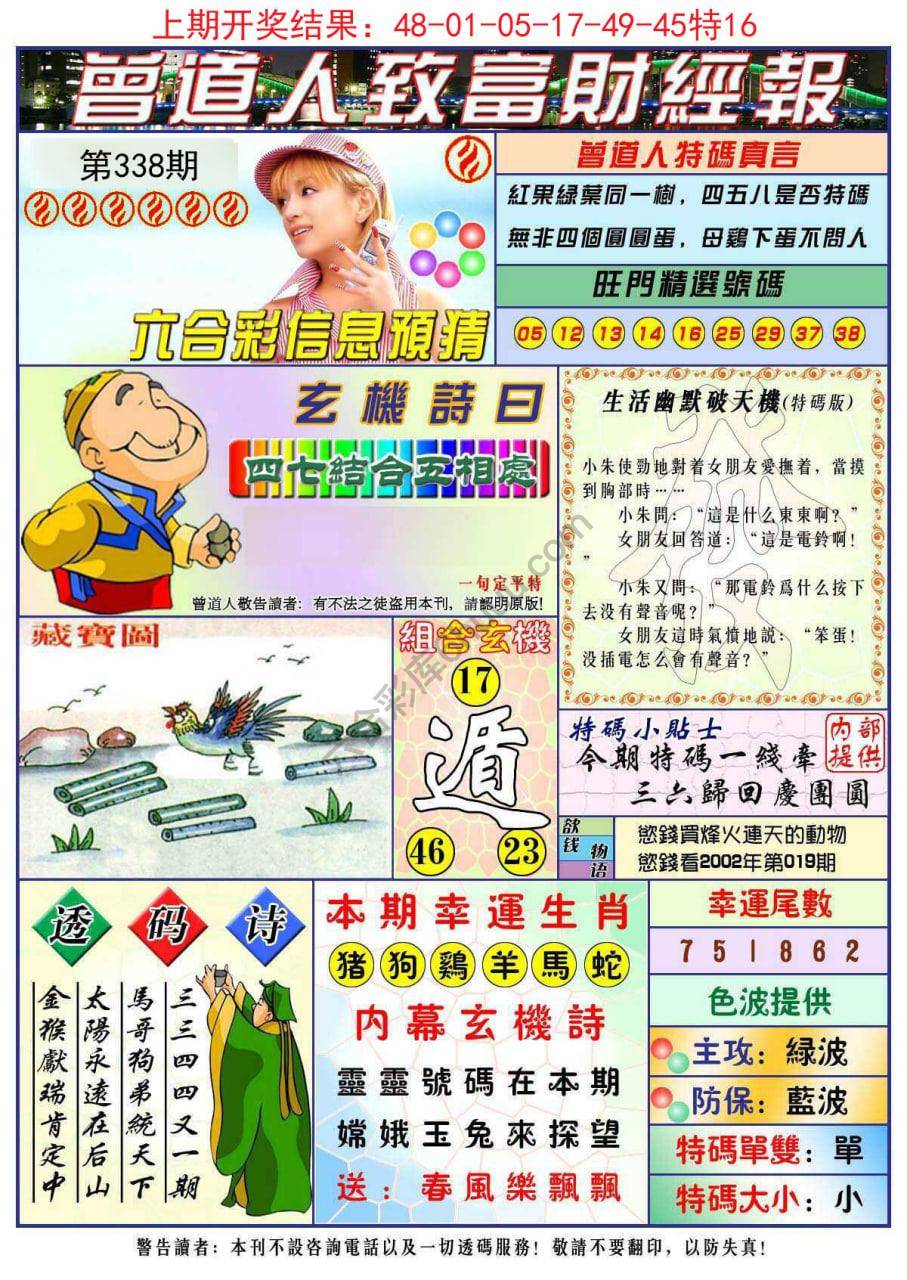 澳门曾道人致富财经报