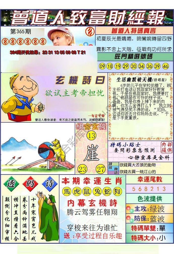 澳门曾道人致富财经报