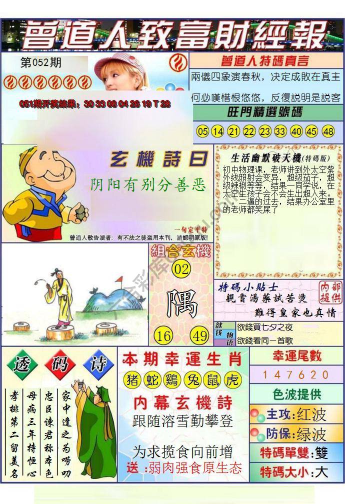 澳门曾道人致富财经报