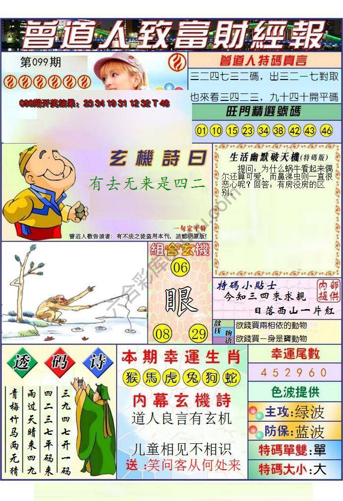 澳门曾道人致富财经报