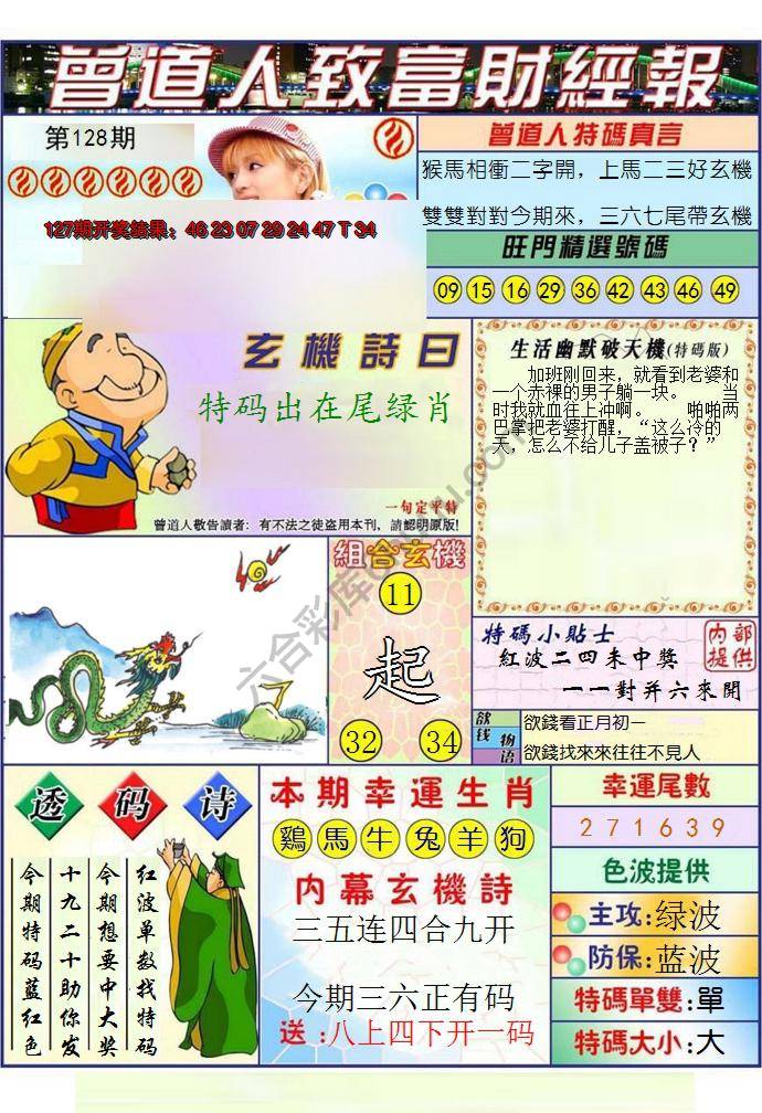 澳门曾道人致富财经报