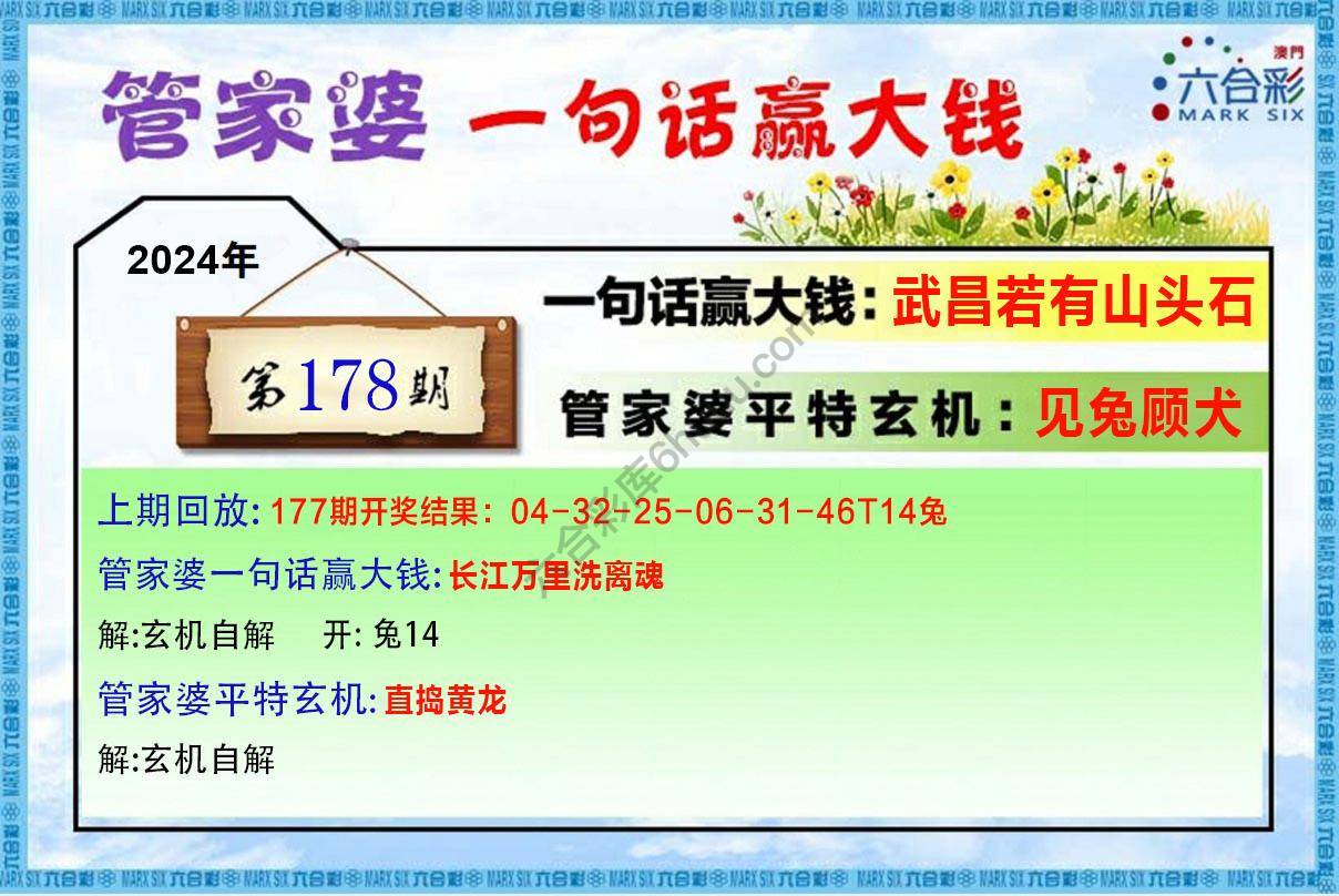 管家婆一句赢大钱