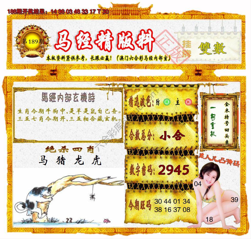 马经精版料