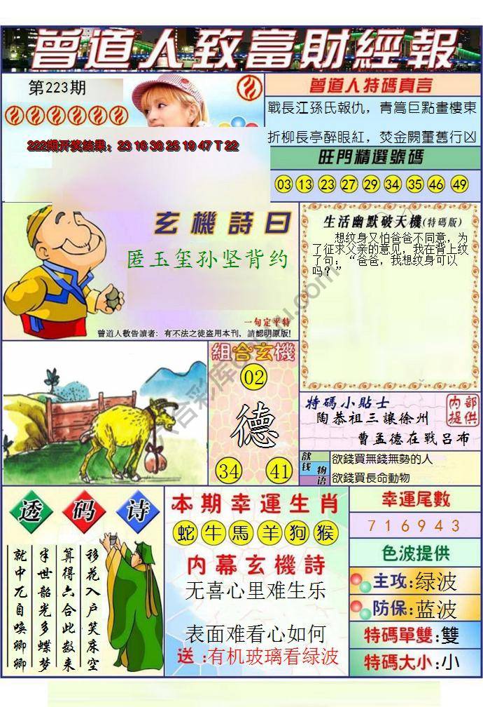 澳门曾道人致富财经报