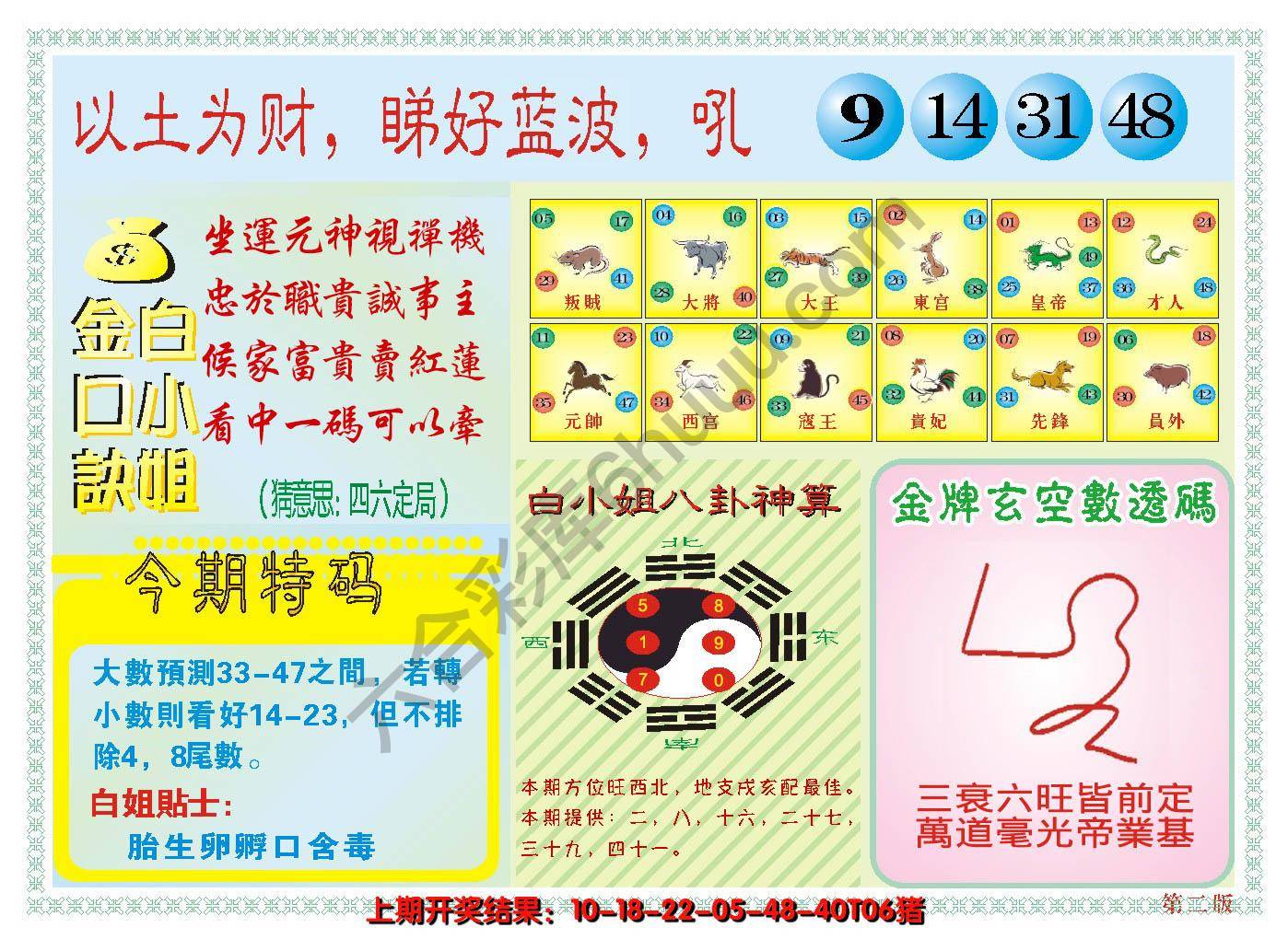 澳门白小姐金口诀