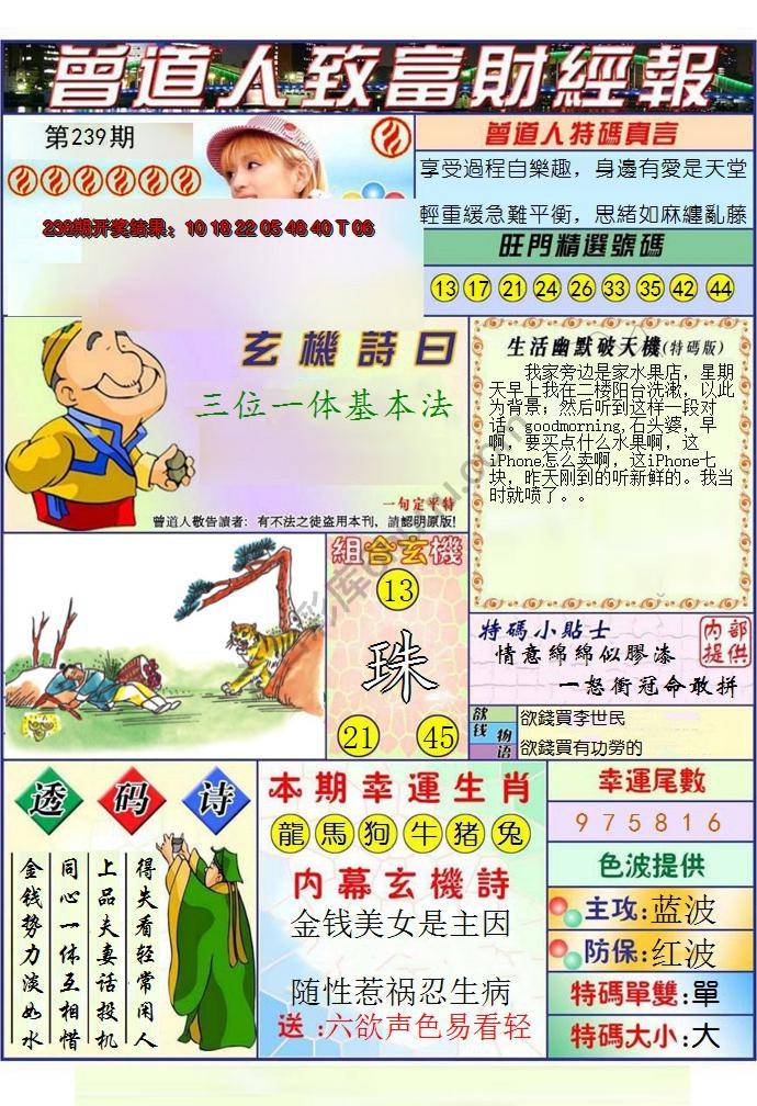 澳门曾道人致富财经报