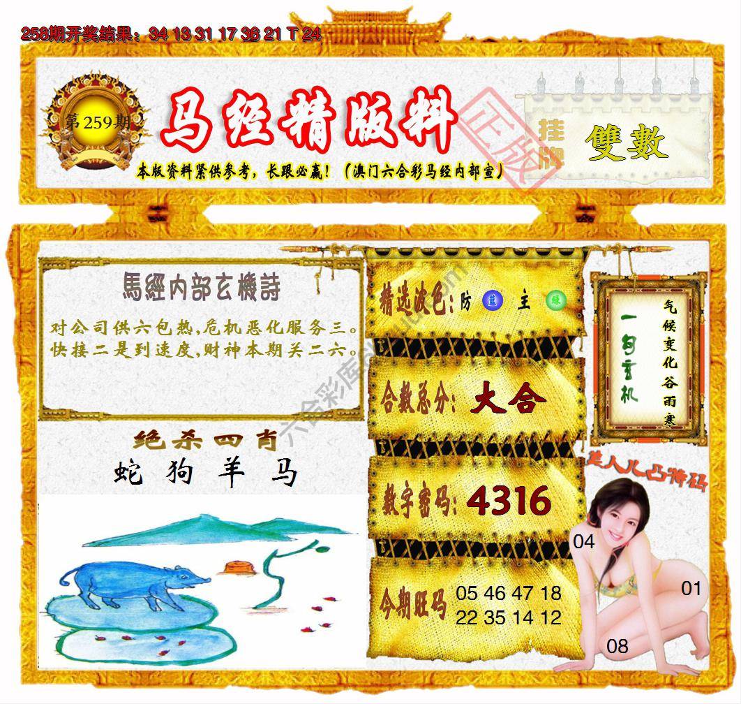 马经精版料