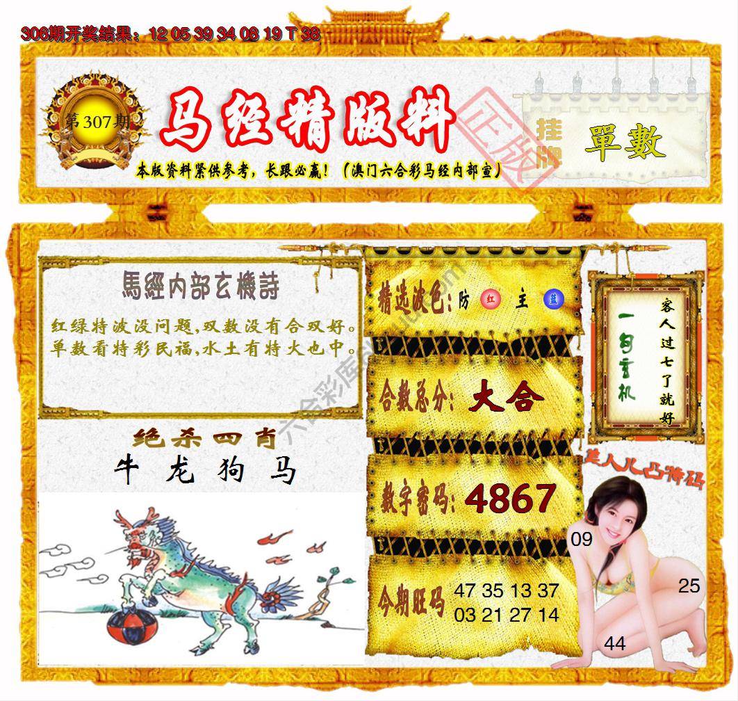 马经精版料