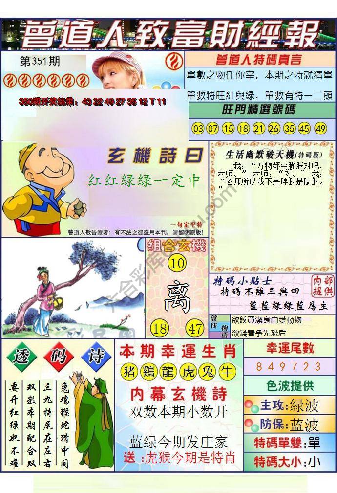 澳门曾道人致富财经报