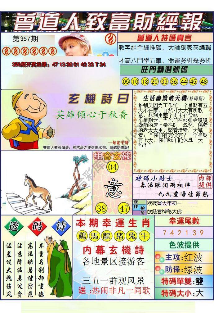 澳门曾道人致富财经报