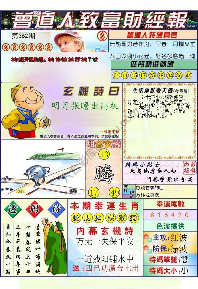 澳门曾道人致富财经报