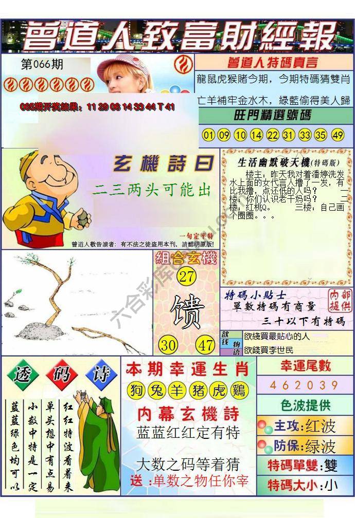 澳门曾道人致富财经报