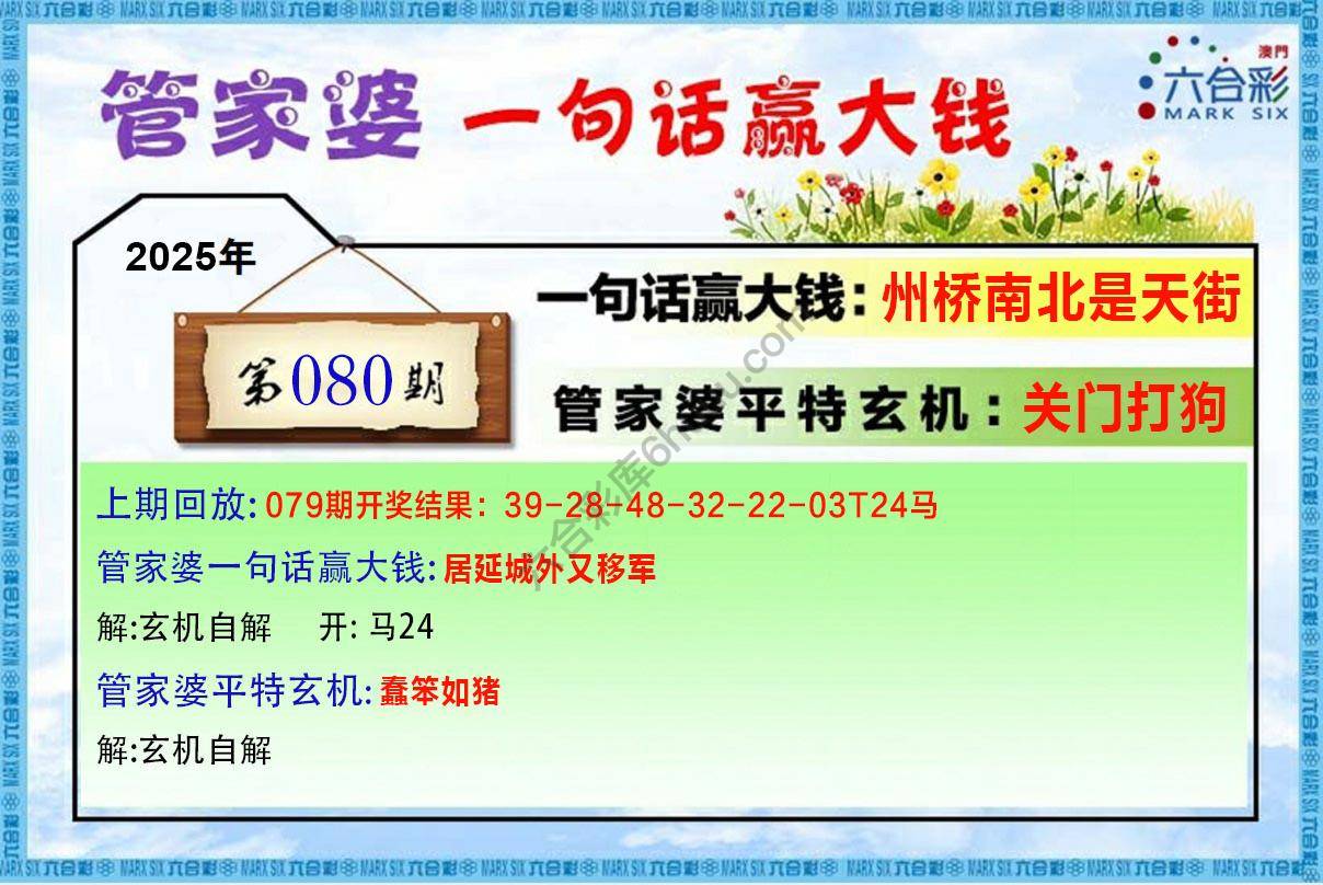 管家婆一句赢大钱