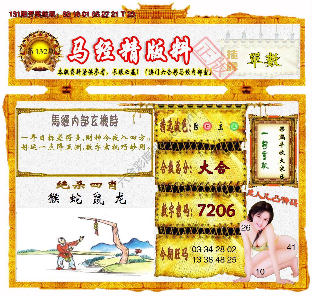 马经精版料