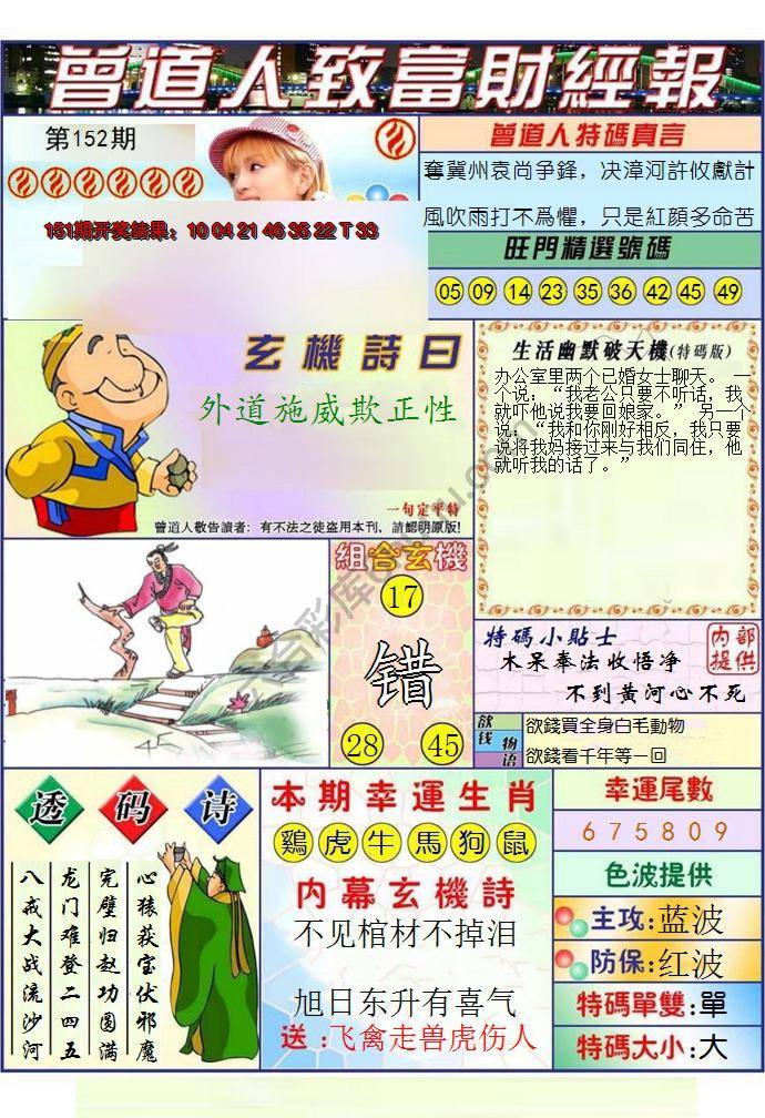 澳门曾道人致富财经报