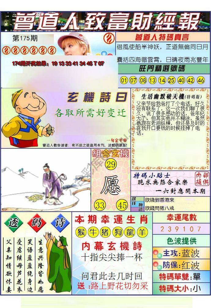 澳门曾道人致富财经报