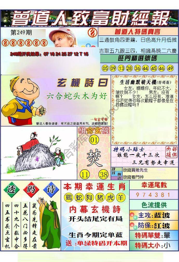 澳门曾道人致富财经报