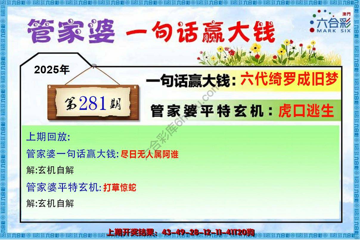 管家婆一句赢大钱