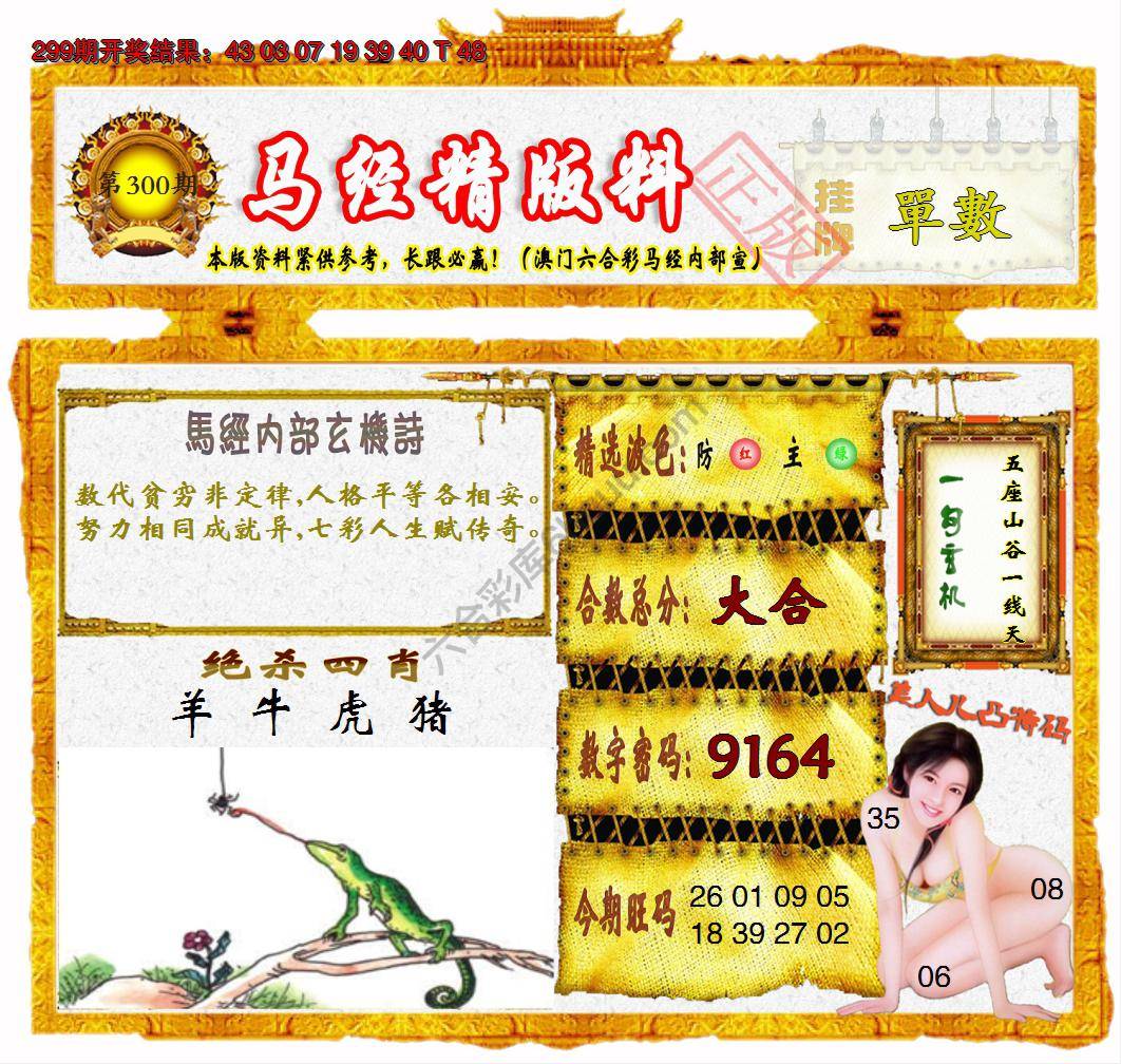马经精版料