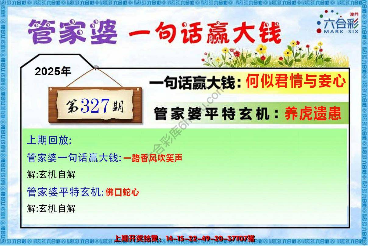 管家婆一句赢大钱