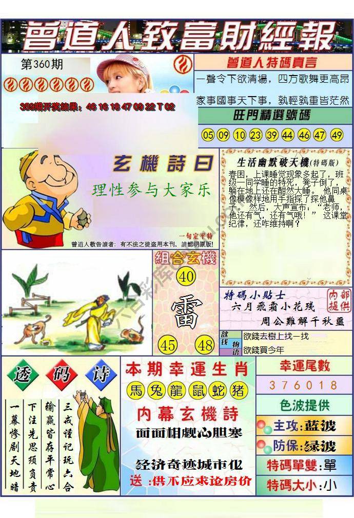 澳门曾道人致富财经报