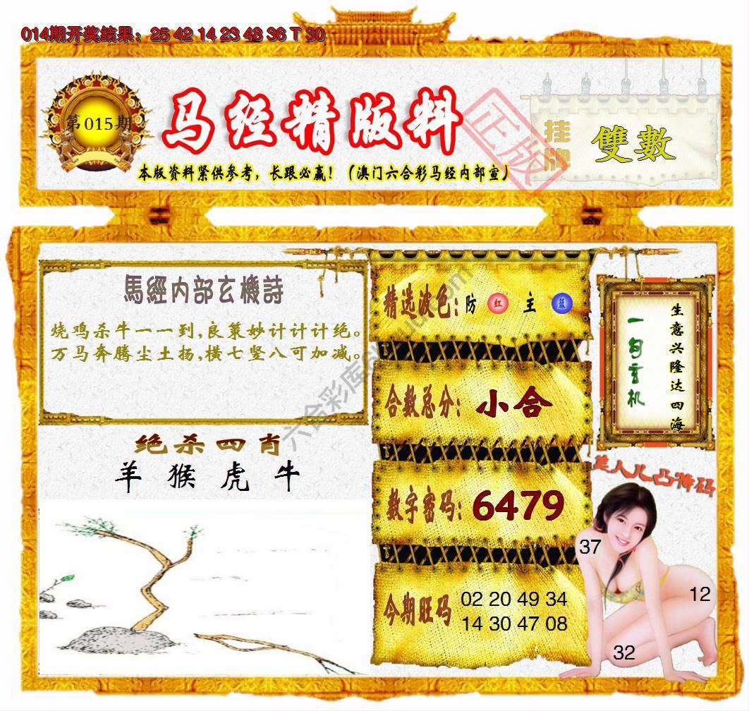 马经精版料