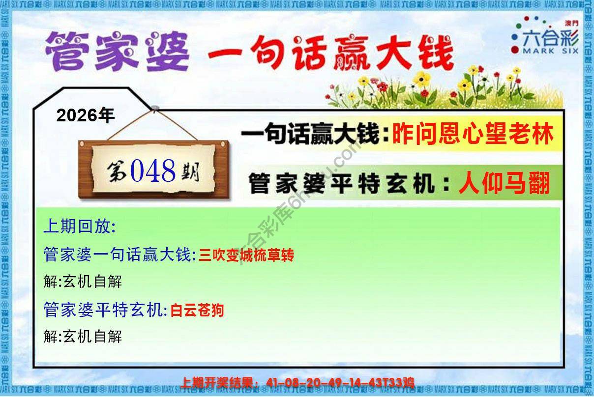 管家婆一句赢大钱