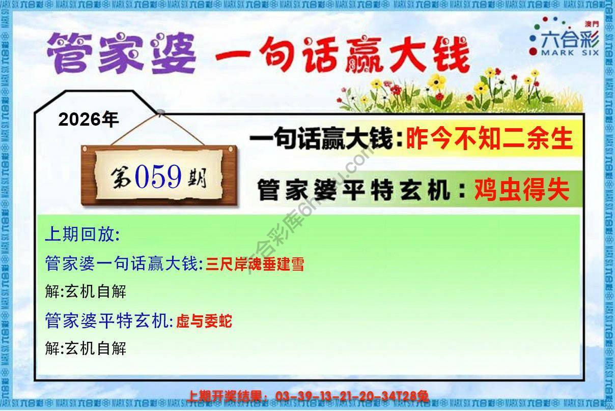 管家婆一句赢大钱