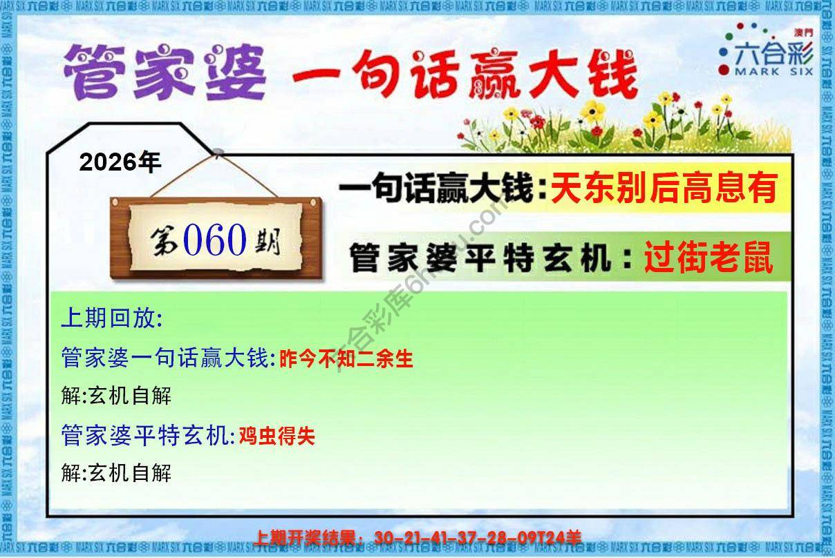 管家婆一句赢大钱