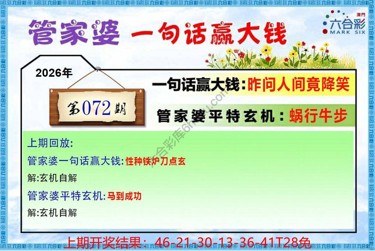 管家婆一句赢大钱