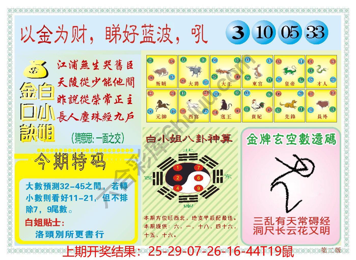 澳门白小姐金口诀