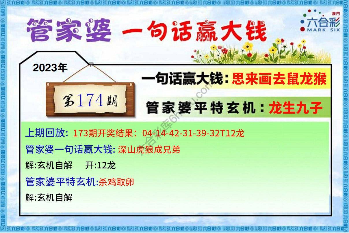 管家婆一句赢大钱